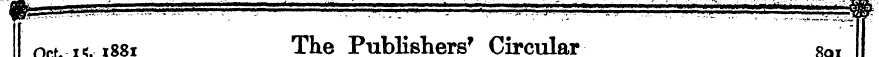 Oct. is, 1881 The Publishers^ Circular 8...
