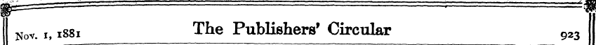 Nov l f l88i The Publishers' Circular 92...