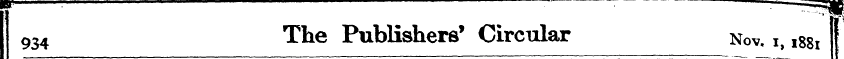 934 The Publishers' Circular Nov. i, 188...