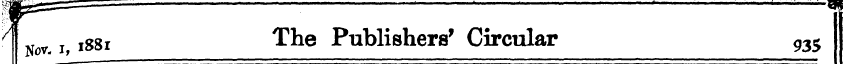 Nov i, 1881 The Publishers' Circular 935