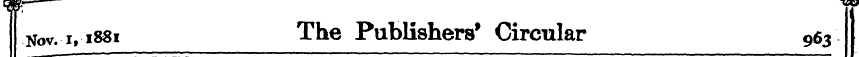 Q pr* """ *ro Nov. i, 1881 The Publisher...