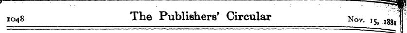 IO48 The Publishers' Circular Nov. i S ,...