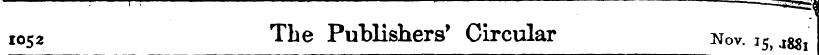 1052 The Publishers' Circular Nov. i5) j...