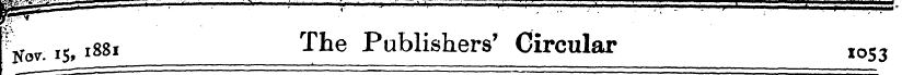 15 1881 Tlle Publishers' Circular IOS3 ^...