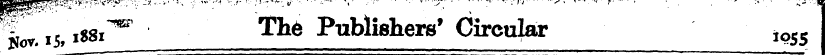 f^ -^ Publishers' Circular iq s5