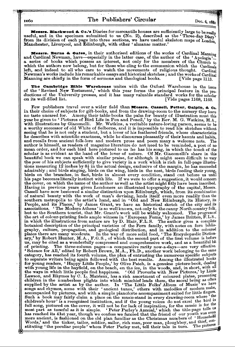 Publishers’ Circular (1880-1890): jS F Y, 1st edition - Messrs. Baker &. Sonsof Cliftonwho Are M...