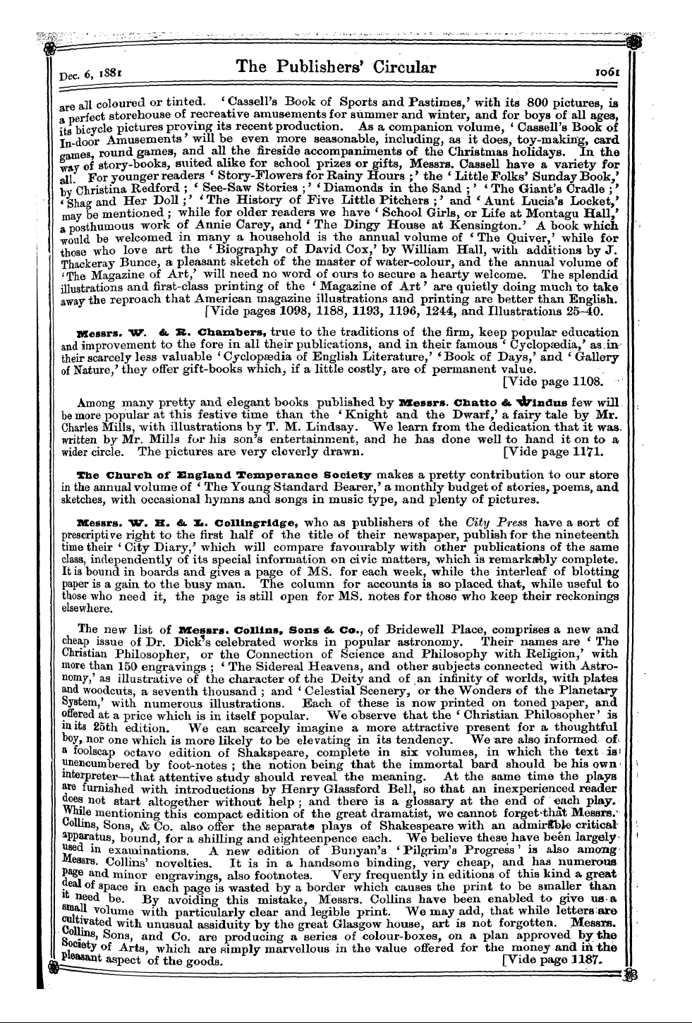 Publishers’ Circular (1880-1890): jS F Y, 1st edition - Messrs. Baker &. Sonsof Cliftonwho Are M...