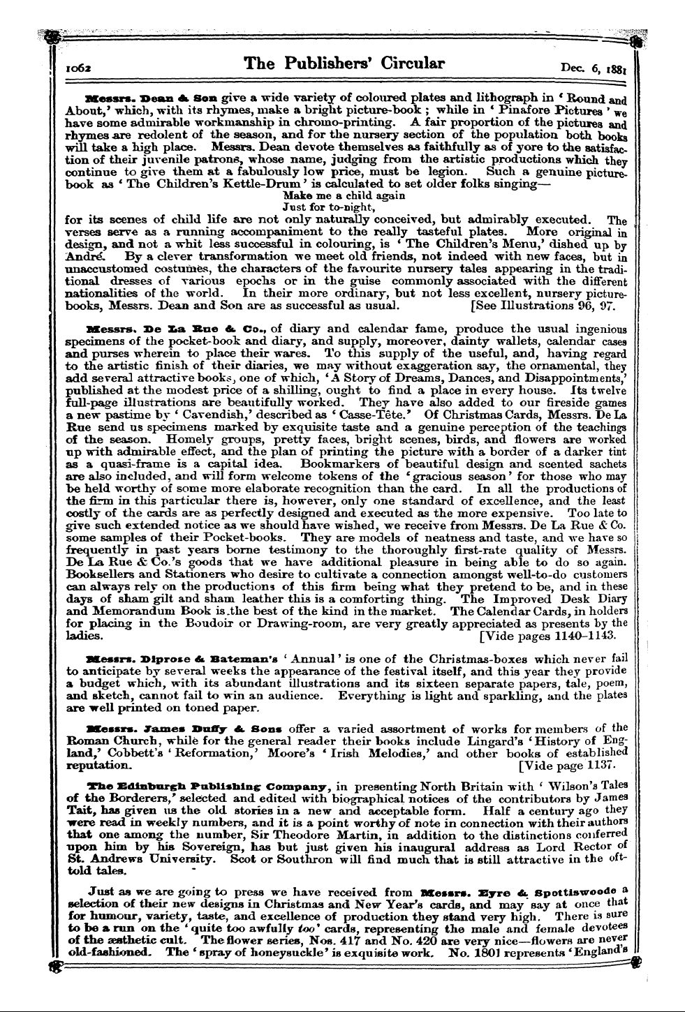 Publishers’ Circular (1880-1890): jS F Y, 1st edition - Messrs. Baker &. Sonsof Cliftonwho Are M...