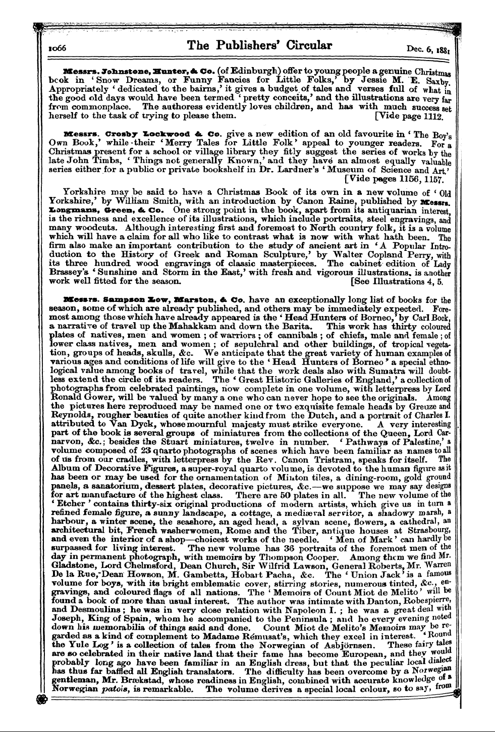 Publishers’ Circular (1880-1890): jS F Y, 1st edition - Messrs. Baker &. Sonsof Cliftonwho Are M...