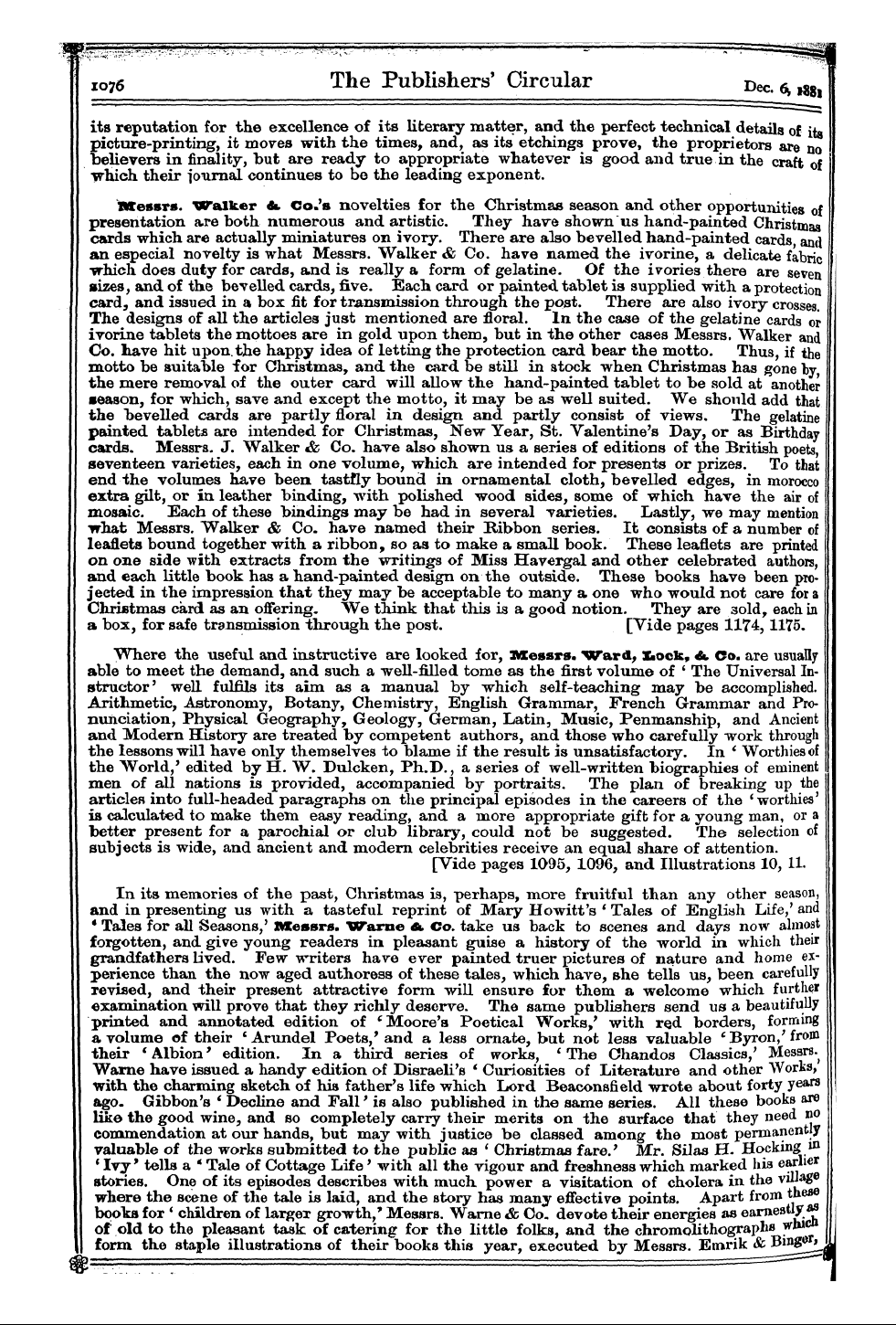 Publishers’ Circular (1880-1890): jS F Y, 1st edition - Messrs. Baker &. Sonsof Cliftonwho Are M...