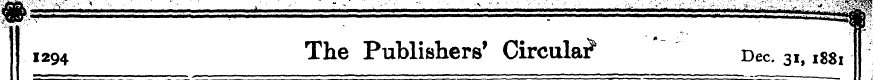 I 1294 The Publishers' Circular^ Dec. 31...