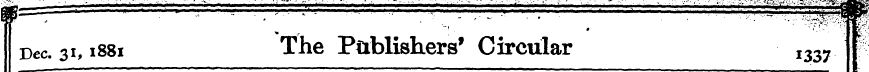 Dec. 31,1881 The Publishers' Circular 13...