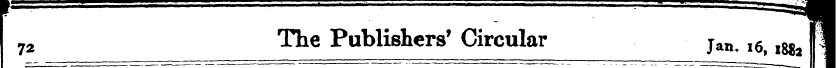 72 The Publishers' Circular Jan. l6 > l8...