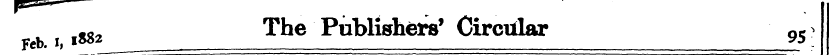 ««The Publishers' Circular Feb. I, - ^ ,...