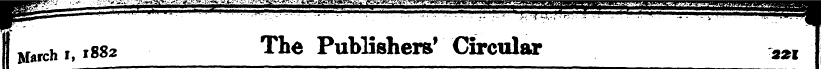 March ,1882 The Publishers' Circular azi...