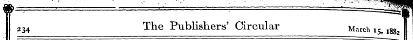 234 The Publishers' Circular March 1$ Ig...