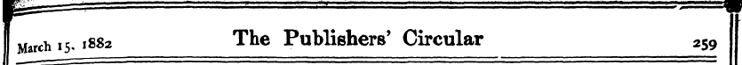 1 I M»rch 15. 1882 The Publishers' Circu...