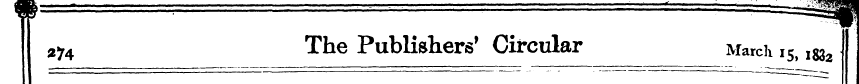 II 274 The Publishers' Circular March i ...