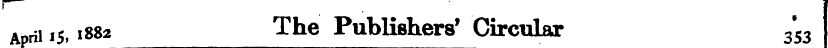 I— April 15,1882 The Publishers 1 Circul...