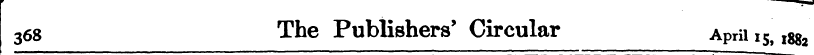 3 68 The Publishers' Circular April i 5 ...