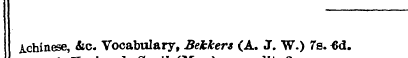 iohinese, &c. Vocabulary, Betters (A. J....