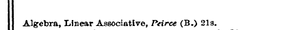 Algebra, Linear Associative, Ptirce (B.)...