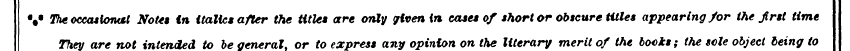 %• The occasional Notes in italics after...