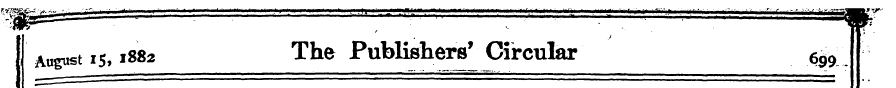 i August is, 1882 The Publishers^ Circul...