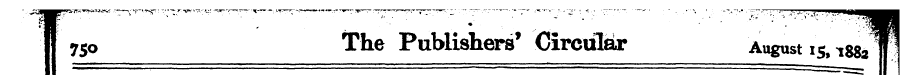 B 750 The Publishers' Circular August i ...
