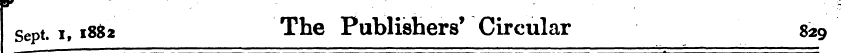 Sept. i, 1882 The Publishers' Circular 8...