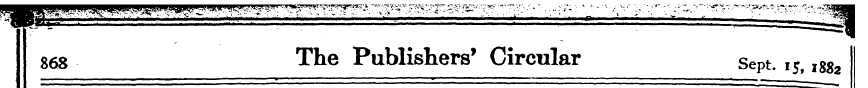 868 The Publishers' Circular Sept. i 5> ...