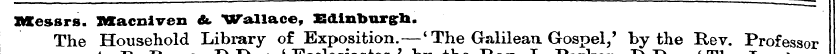 Messrs. IWCacniven & "Wallace, Edinburgh...