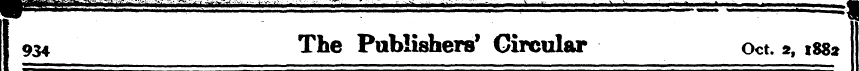 I 934 The Publishers' Circular Oct. * , ...