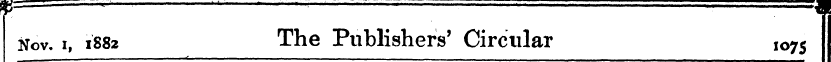 Nov. i, 1882 The Publishers' Circular lo...