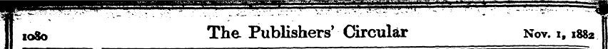 I08o The Publishers' Circular Nov. i, 18...