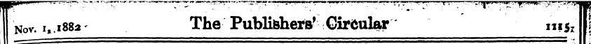 Nov. i, .1882- The Publishers' Circular ...