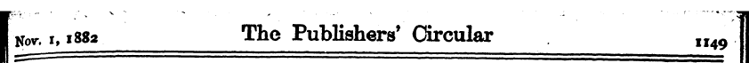 I Nor. 1,1882 The Publishers' Circular 1...