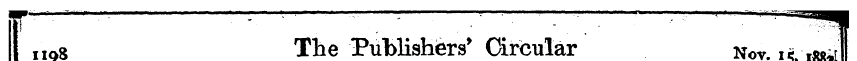 nog + ¦ The Publishers ¦ ' Circular Nov....