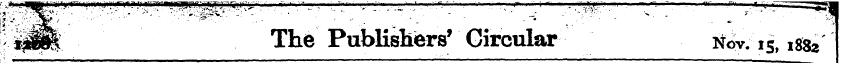 i^P The Publishers' Circular Nov. 15, i&...