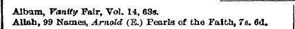 Album, Vanity Pair, Vol. 14, 63s. Allah,...