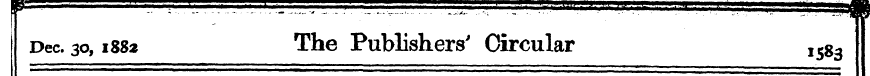 Dec. 30,1883 The Publishers' Circular , ...