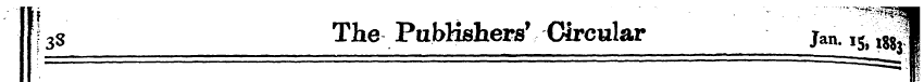 f 33 The PuWishers' Circular jan. i5> -^...