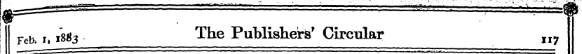 I I Feb. u 1**3 ^ke Publishers' Circular...