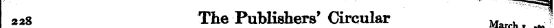 228 The Publishers' Circular March t ~ ^...