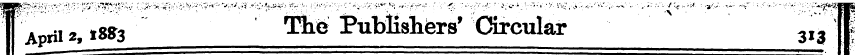 1 Aprils'883 T3ie iNiblishfers' Circular...