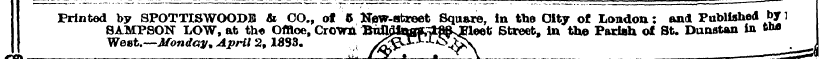 Printed SA by MP SPOTTISWOODB SON LOW, a...