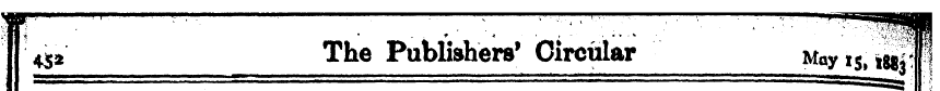 I 452 The Publishers 1 Circular May iS> ...