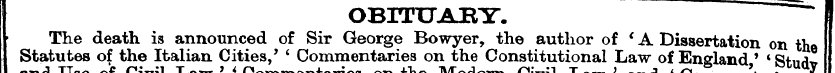 I OBITXJAEY. 1 Statutes The death of the...