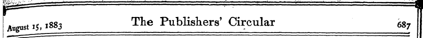 Aogust 15,1883 The Publishers' Circular ...