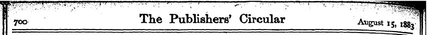 B 700 The Publishers' Circular ^ gusti$,...